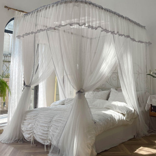 2021年新款 方便拆洗 导轨蚊帐家用加密公主加厚u型滑轨夏天免安装