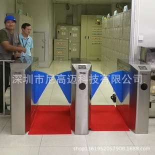 304不锈钢翼闸机电控半自动三辊闸智能双向摆匝人行通道单向半高