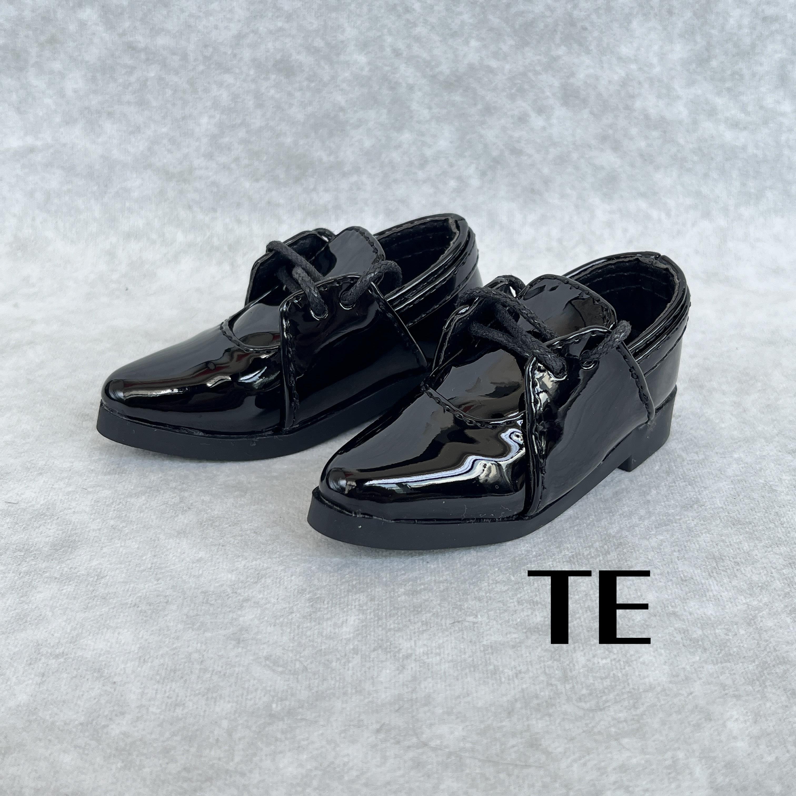 【TE BJD】4分3分 尖头绑带皮鞋 BJD娃娃亮皮西装男鞋子黑色白色