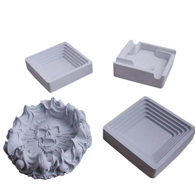 自制水泥DIY硅胶模具烟灰缸滴胶模具石膏香薰北欧ins工业风收纳盒