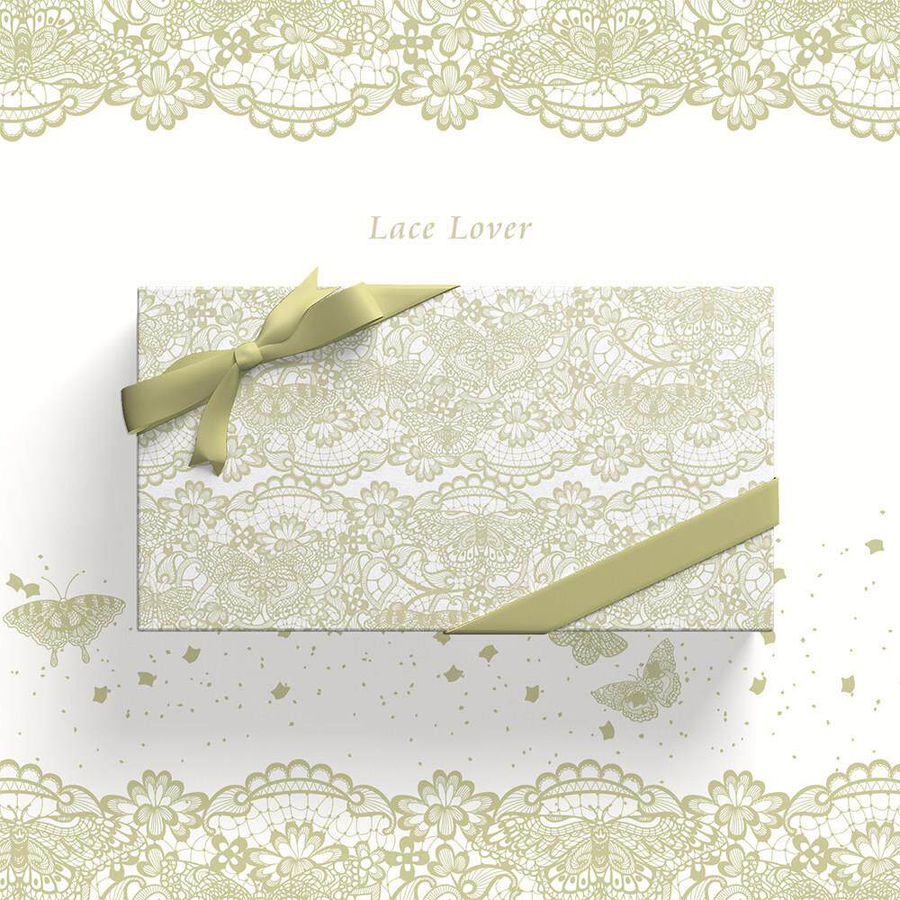 LUCKUP 教师节礼物包装纸高级感蕾丝蝴蝶金色婚庆结婚礼品纸