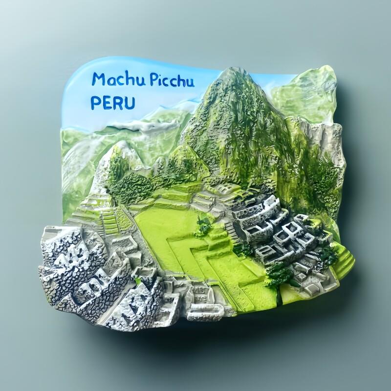 秘鲁马丘比丘旅游纪念创意古遗迹风景树脂装饰工艺品磁力贴冰箱贴