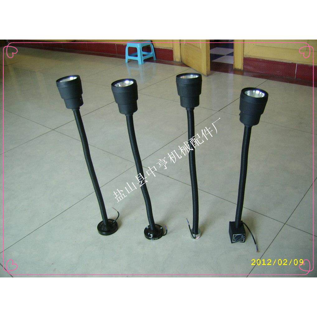 机床工作灯JL50D-1-2-3车床黑色软管照明灯 方圆形底座360度旋转