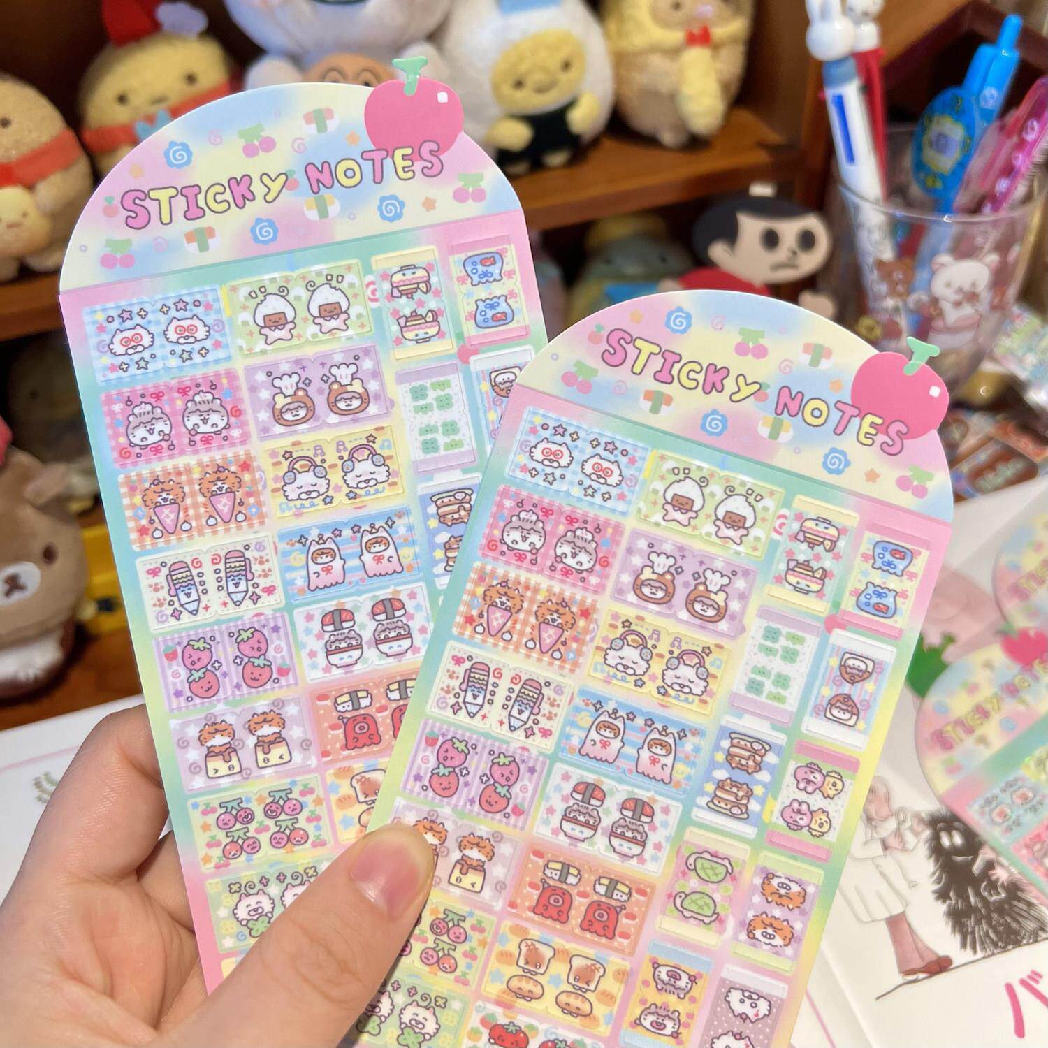 铅笔小勺索引贴樱桃贴纸卷手帐索引可爱标签贴胶带文字小鼻噶韩系