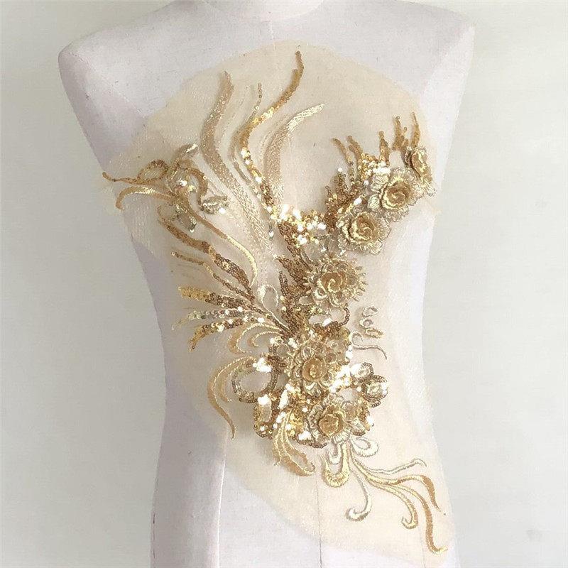 SASKIA亮片刺绣布贴立体花朵补丁舞蹈蕾丝旗袍衣服装饰手工缝DIY