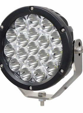 90W瓦黑色高亮圆形LED前照灯 工程用作业灯铝合金外壳大灯