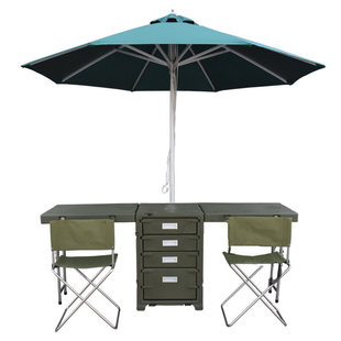 参谋指挥作业箱组带太阳伞 政工作业箱 滚塑箱