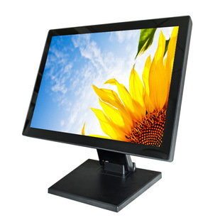 17寸电容触摸显示器纯平面电阻电容点餐收银台式桌面稳固底坐支架