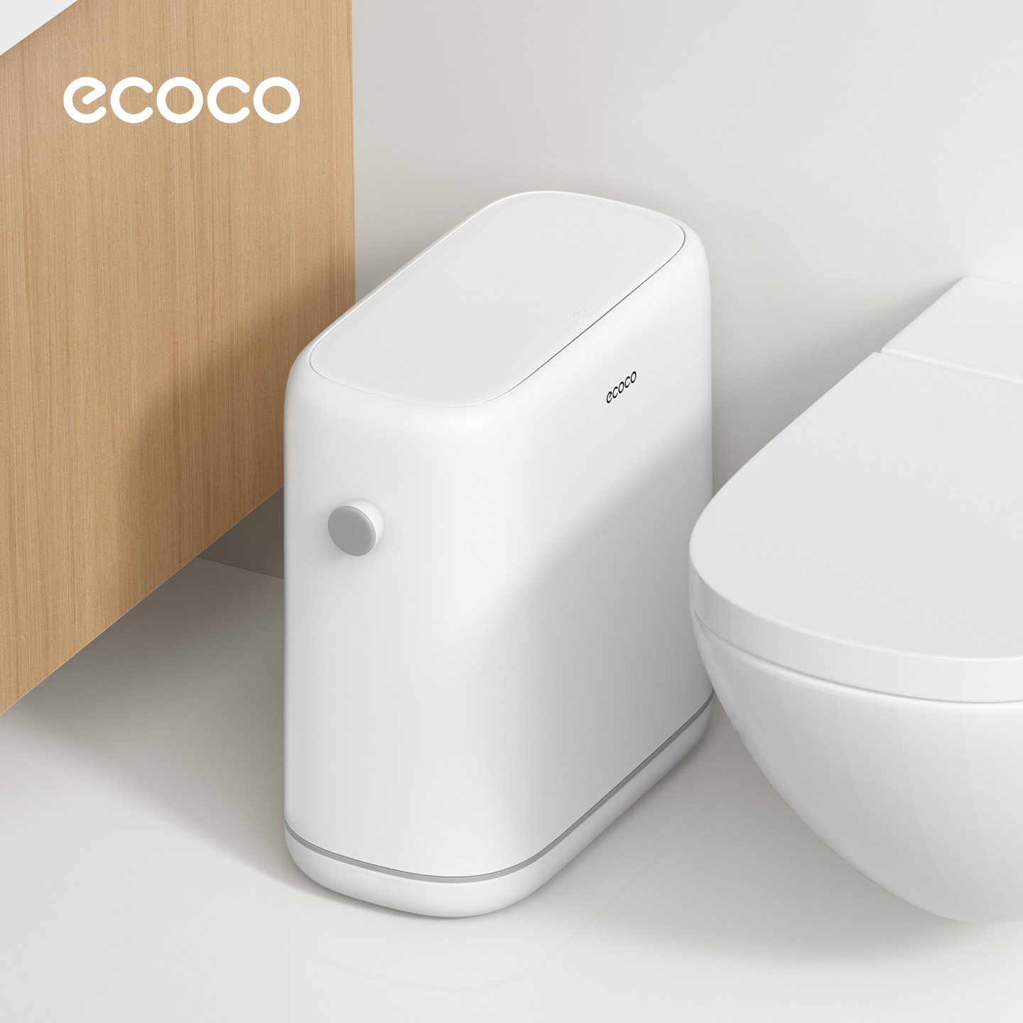 ecoco卫生间垃圾桶自动吸附夹缝桶窄缝专用桶带盖打包厕所卫生桶图片