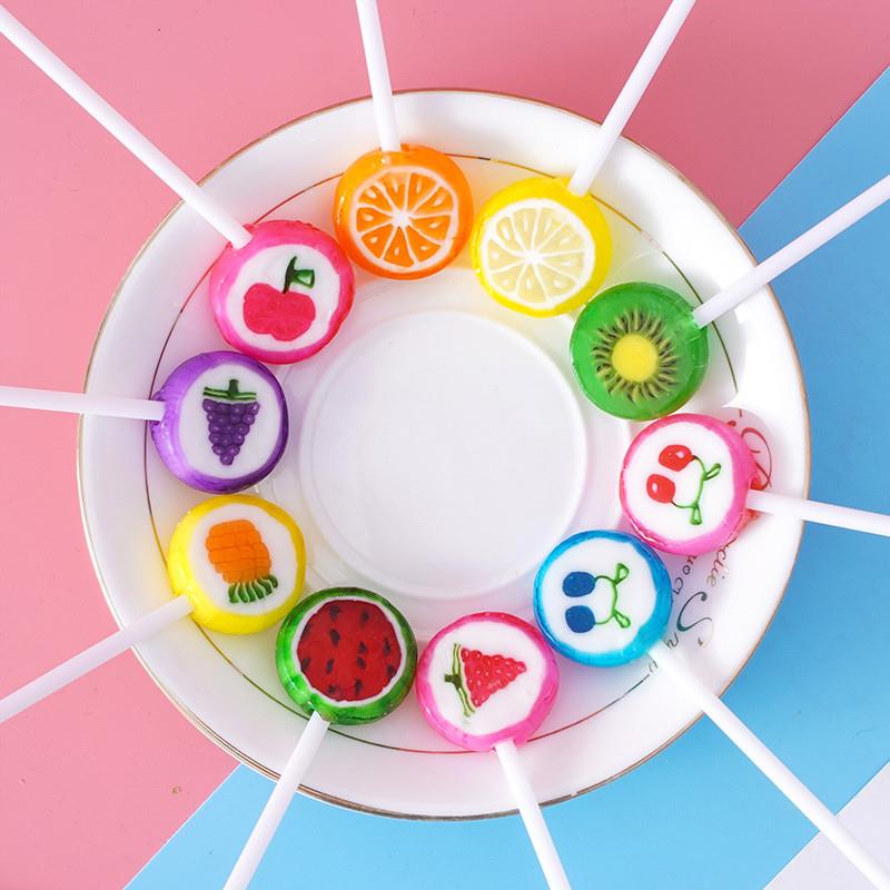 正宗网红水果味切片棒棒糖50支 高颜值儿童节日礼物可爱创意散装