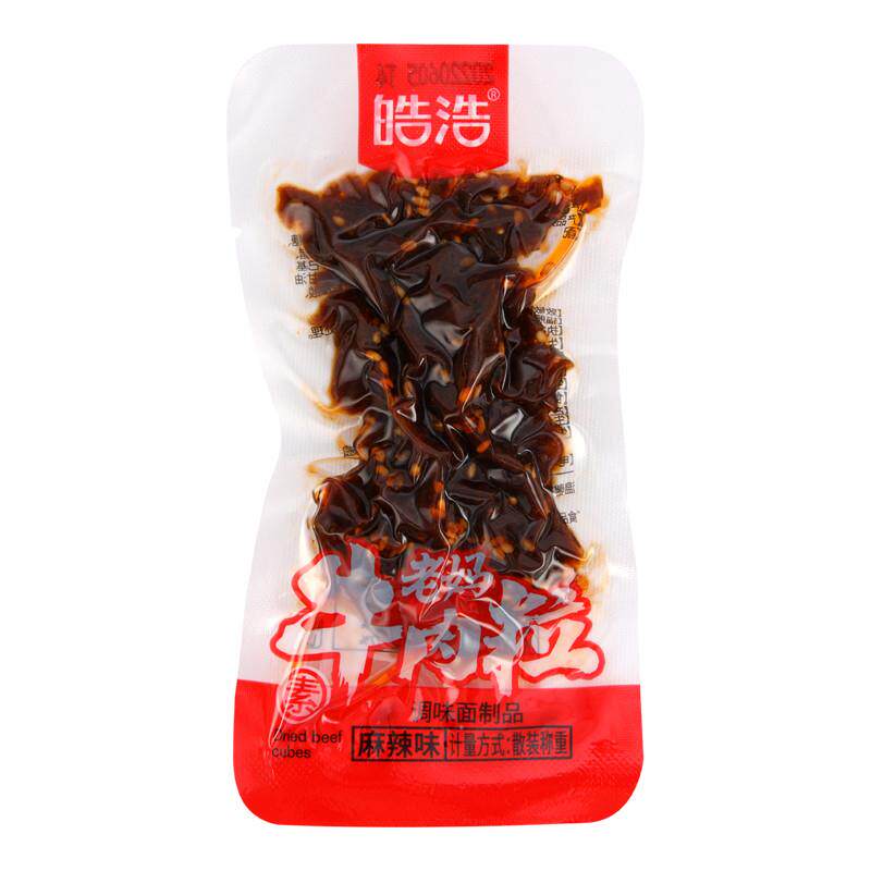 新货皓浩老妈素牛肉粒炭烤素牛筋麻辣零食辣片小吃儿时怀旧面筋辣
