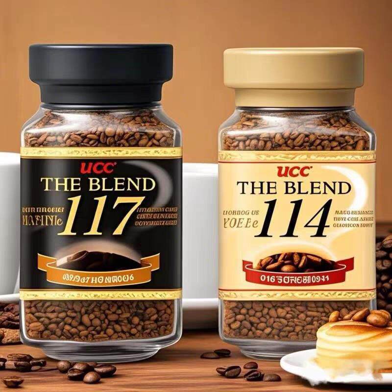 新货日本进口ucc117速溶咖啡粉上岛特浓黑咖啡无蔗糖罐装90