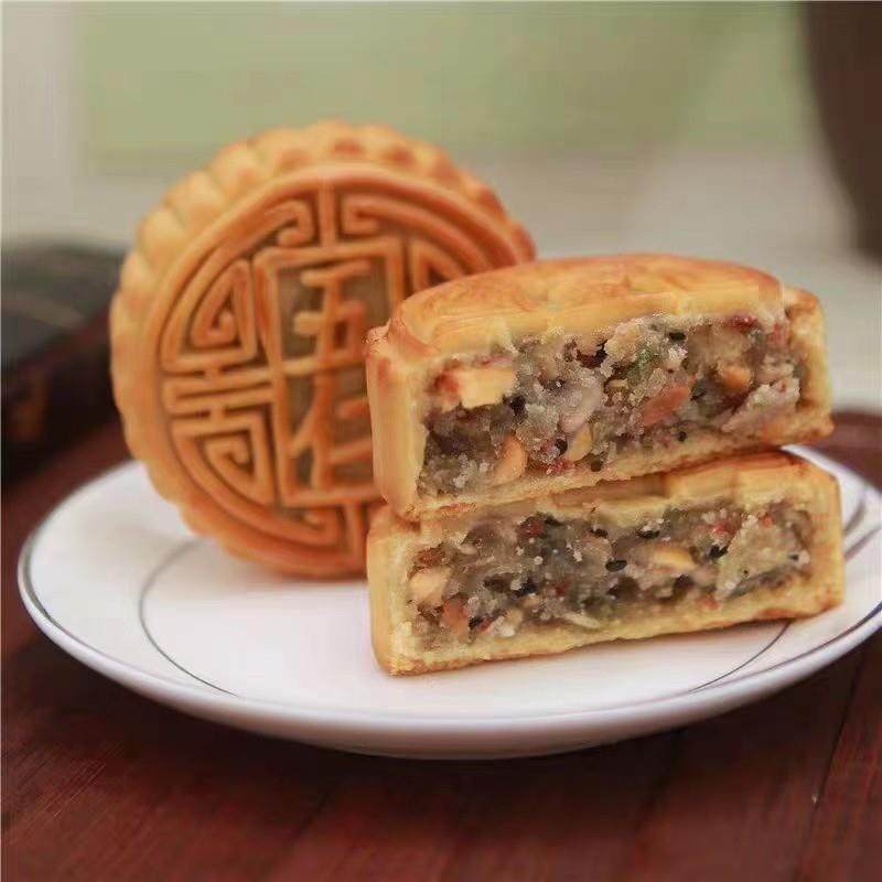 正宗五仁月饼广式老式中秋节传统纯正宗手工糕点零食伍仁礼盒装多