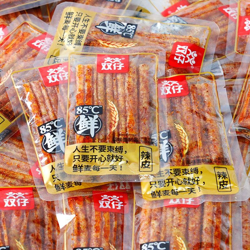 正宗双十一湖南特产平江豆干 干辣条双仔辣条85鲜辣棒辣皮辣