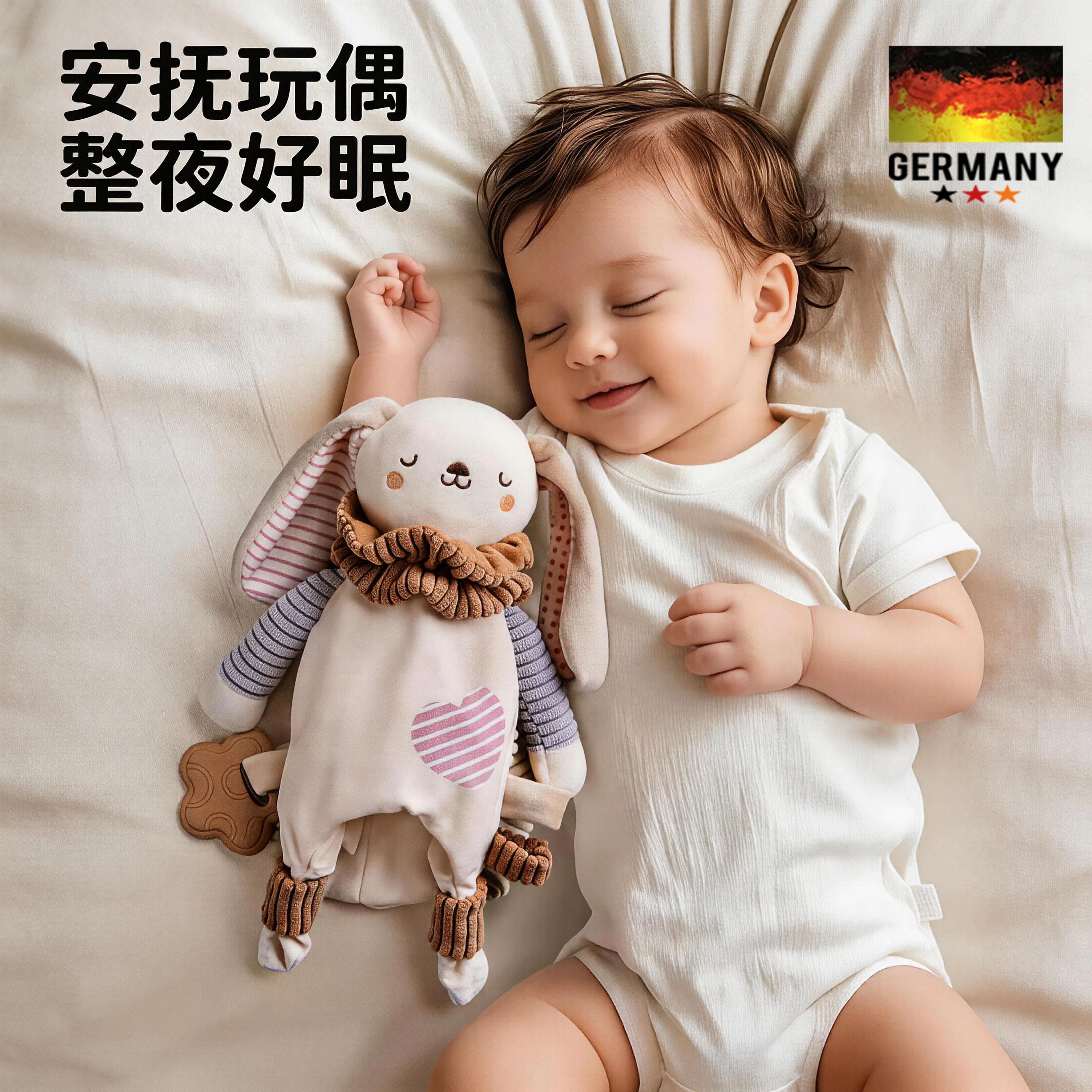 德国婴儿可入口柔软安抚玩偶哄睡