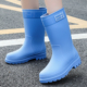 日系雨靴时尚 加棉绒防滑保暖厨房轻便中筒胶鞋 女士水靴雨鞋 防水鞋