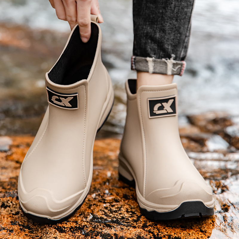 德系雨鞋男士短筒胶鞋套鞋雨靴轻便加厚防滑厨房洗车钓鱼鞋防水鞋