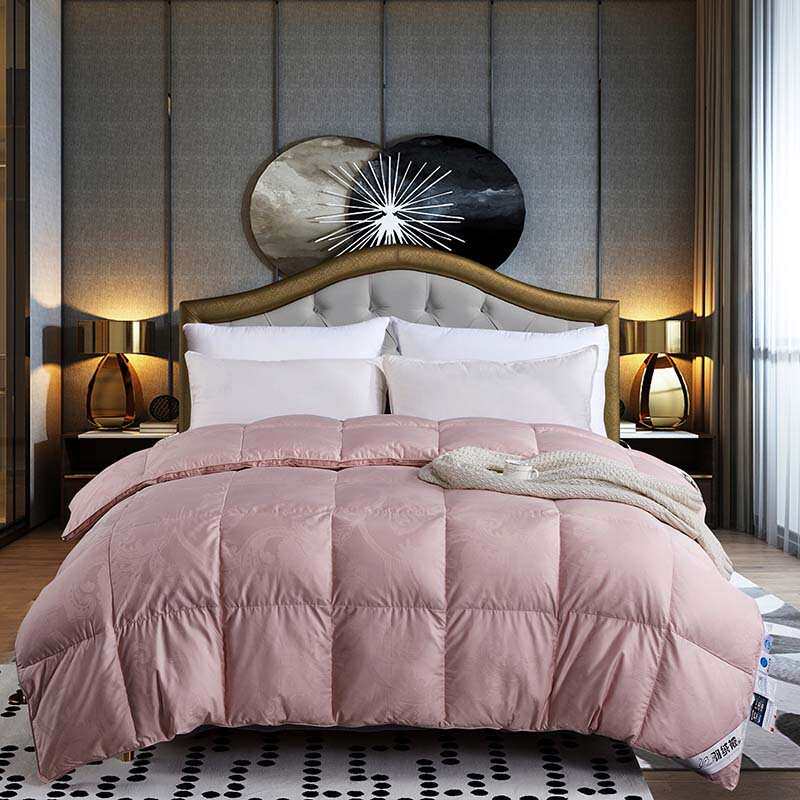 厂家 纯棉大提花丽莎双层立体自充绒自封口羽绒被壳半成品