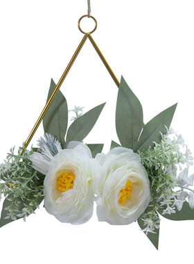 Y891仿真花 玫瑰 铁艺花环门环 壁饰 客厅餐厅卧室墙壁装饰