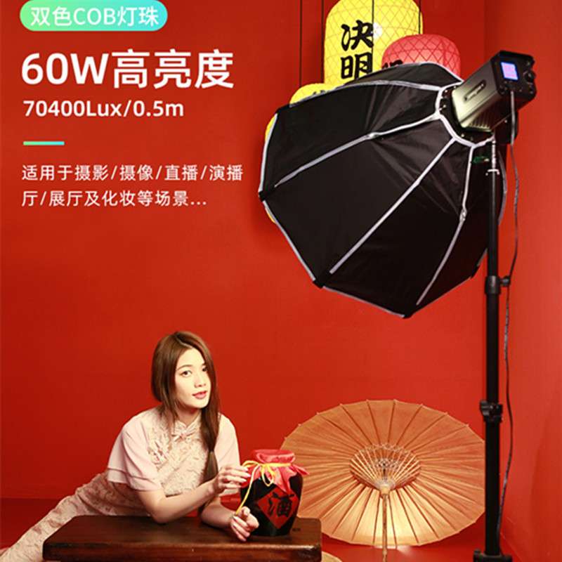 60W微徕ninja200摄影灯LED补光灯直播补光灯户外手持打光灯拍摄灯