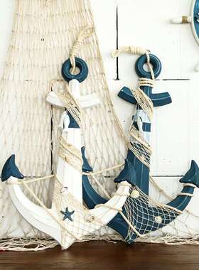 船锚装饰 地中海风格 家居做旧风格摆件 带挂钩摆件 工艺品