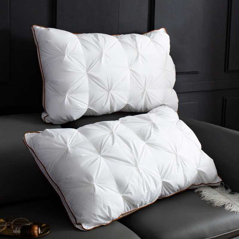 立体定型枕酒店宾馆纯棉扭花羽绒枕芯长方形单人成人枕头厂家侧睡