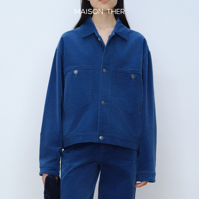 MAISON THER【25秋冬】轻酵洗丝光棉质灯芯绒胸袋夹克复古短外套