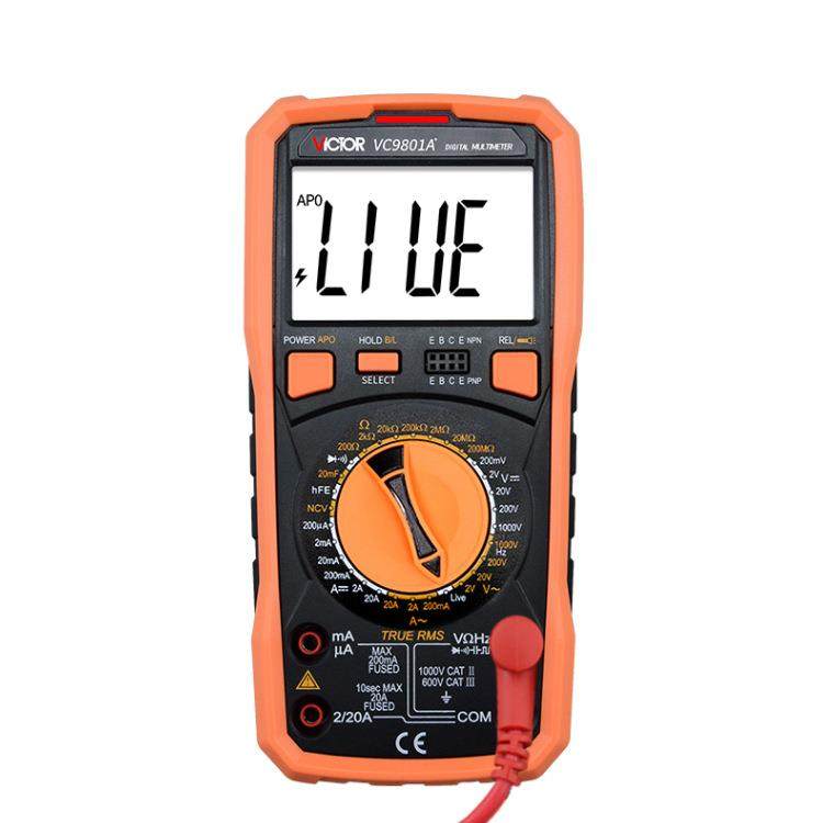 数字万用表VC9801A+高精度数显电容电阻交直流电压电工防烧万用表