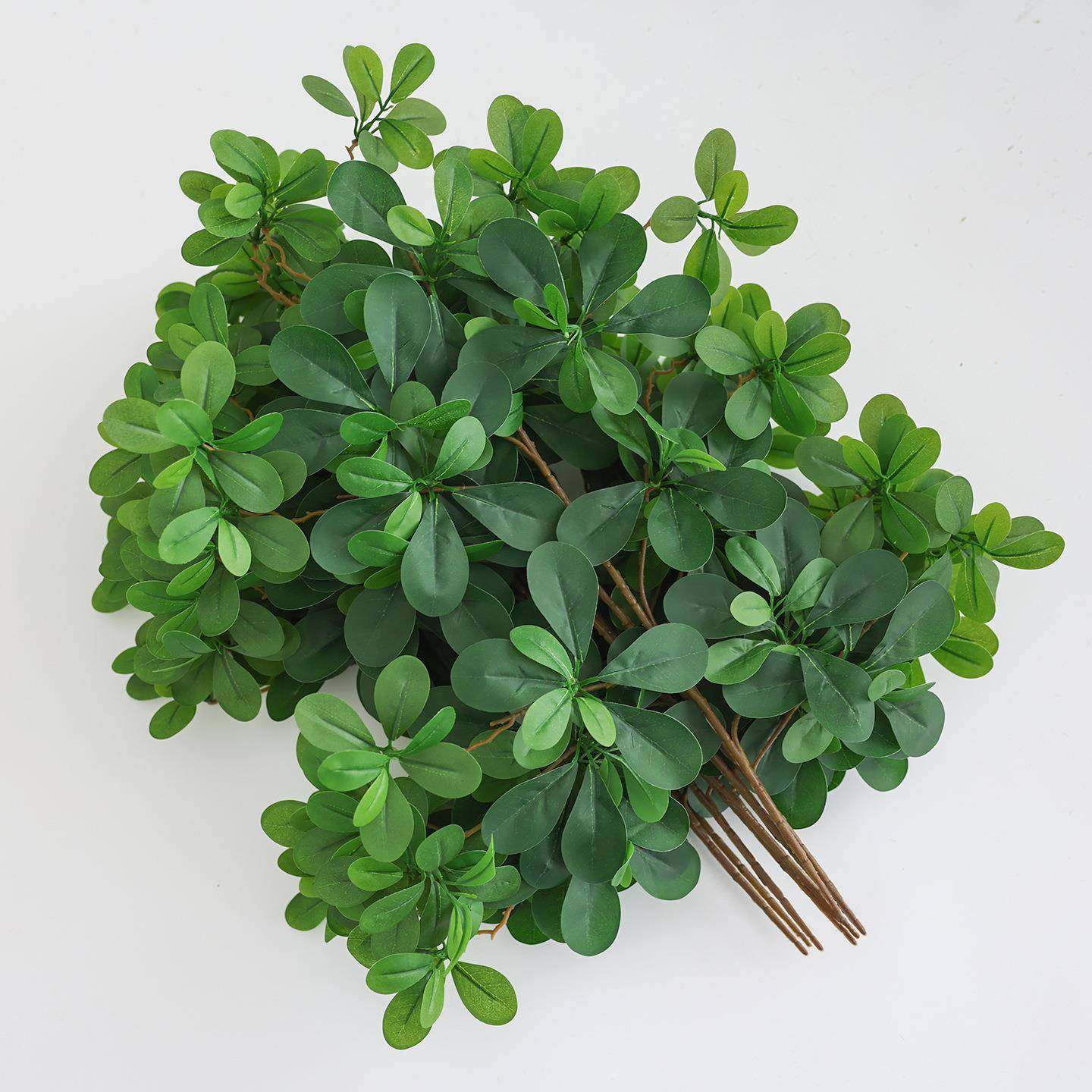 仿真树叶榕树叶树枝假叶子绿色植物塑料假树室内装饰福禄桐