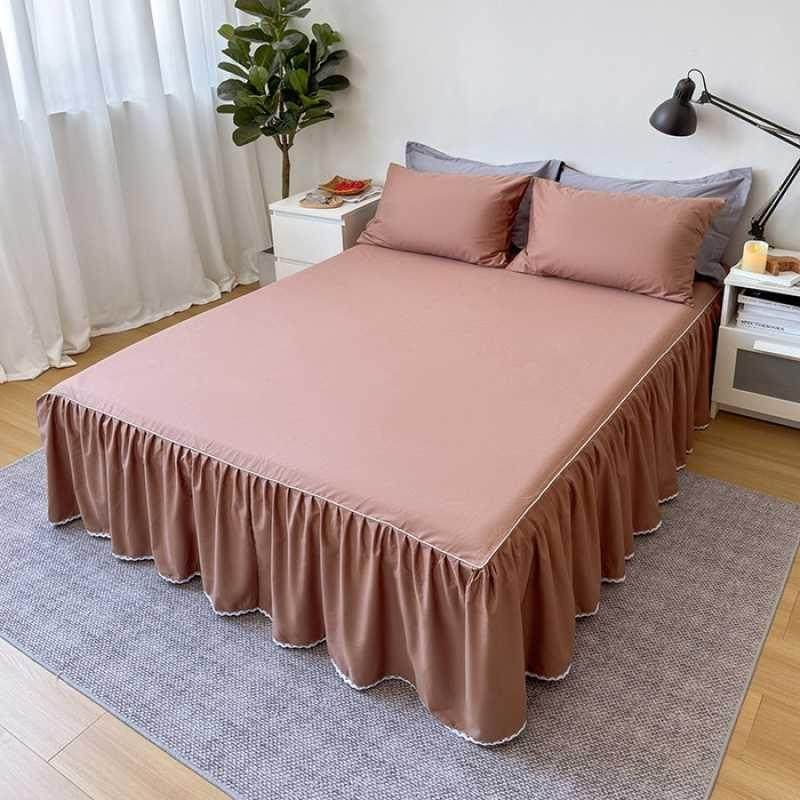 冰丝凉感新款网红床席床裙款无边枕套斜纹床裙四件套款家用舒适款