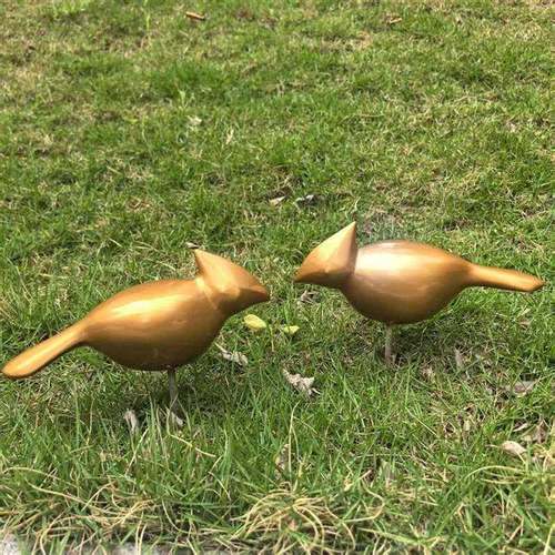 仿真鸽子摆件仿不锈钢仿铜小鸟户外花园林庭院装饰品草坪电镀动物