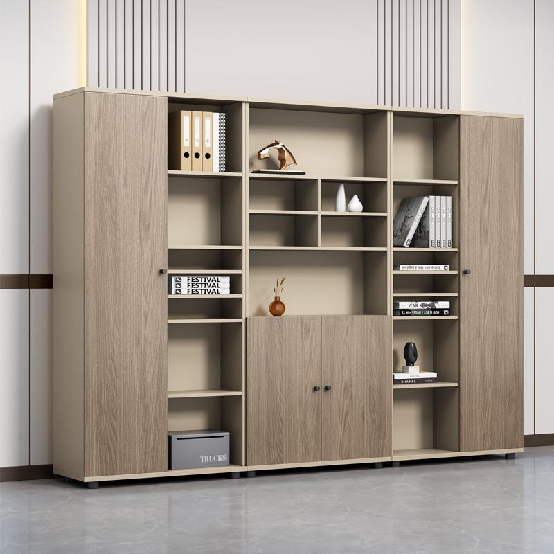 开放式书柜落地收纳储物柜办公室文件柜木质档案资料柜简约现代