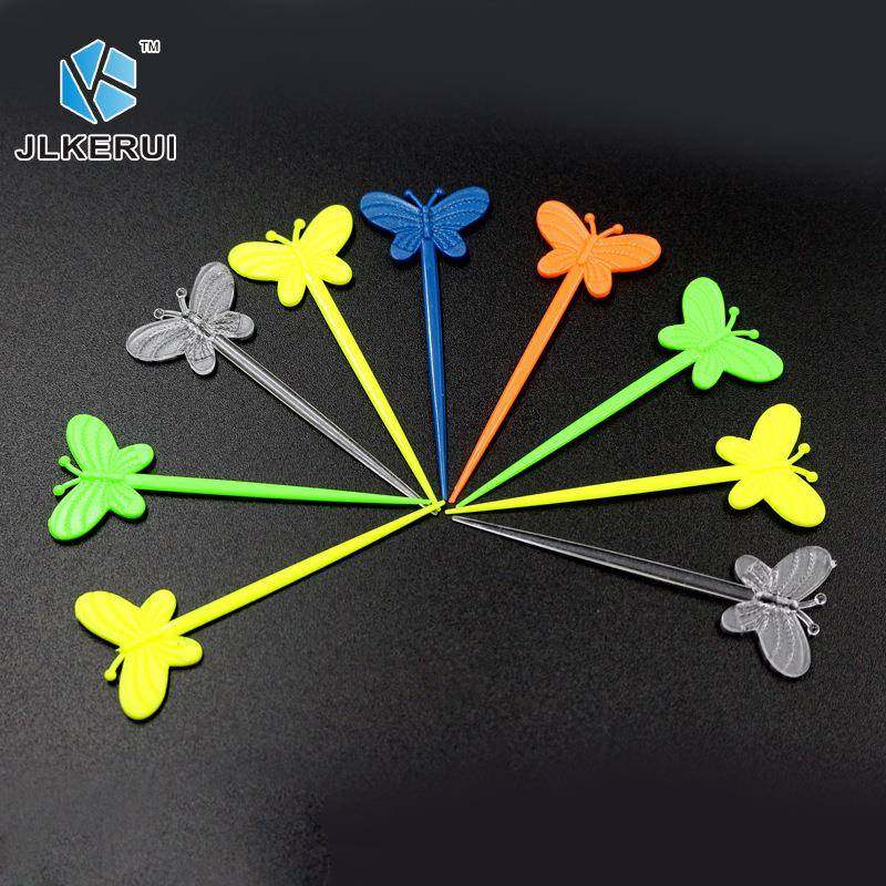 塑料叉子加厚罐头水果签酒吧果签奶茶奶盖签寿司点心签蝴蝶签