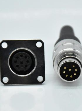 深圳厂家 M16螺纹连接器C091D J09系列焊接型 方型法兰座底座 8芯