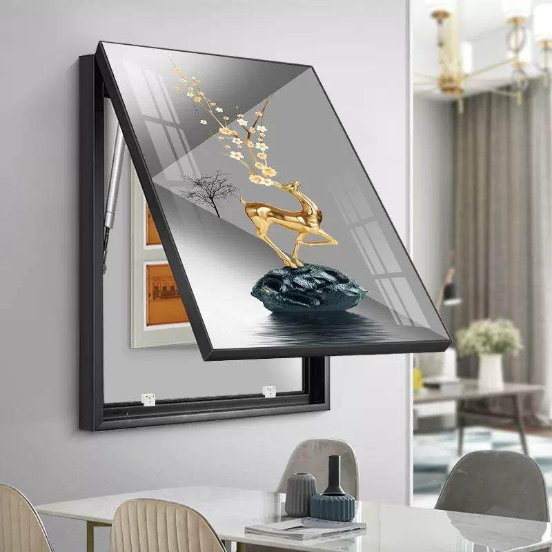 轻奢电表箱装饰画竖款现代简约弱电箱电盒子空开箱配电箱遮挡挂画