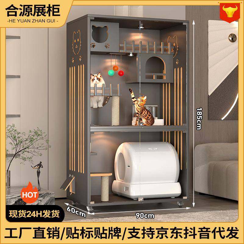 大号实木猫笼家用猫屋实木猫笼超大木质别墅猫笼子宠物屋厂家