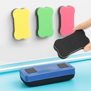 板擦A1pq808-绿粉笔擦可吸附磁性画板刷子无尘黑板刷绒布白板笔