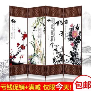 屏风隔断墙客厅布艺简易屏障折叠卧室移动现代简约折屏帘遮挡家用