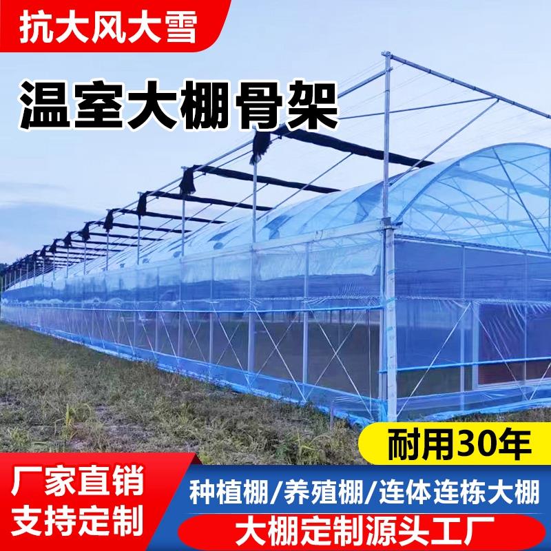 温室大棚骨架钢管全套支架拱杆养殖蔬菜大棚连体连栋棚椭圆管定制