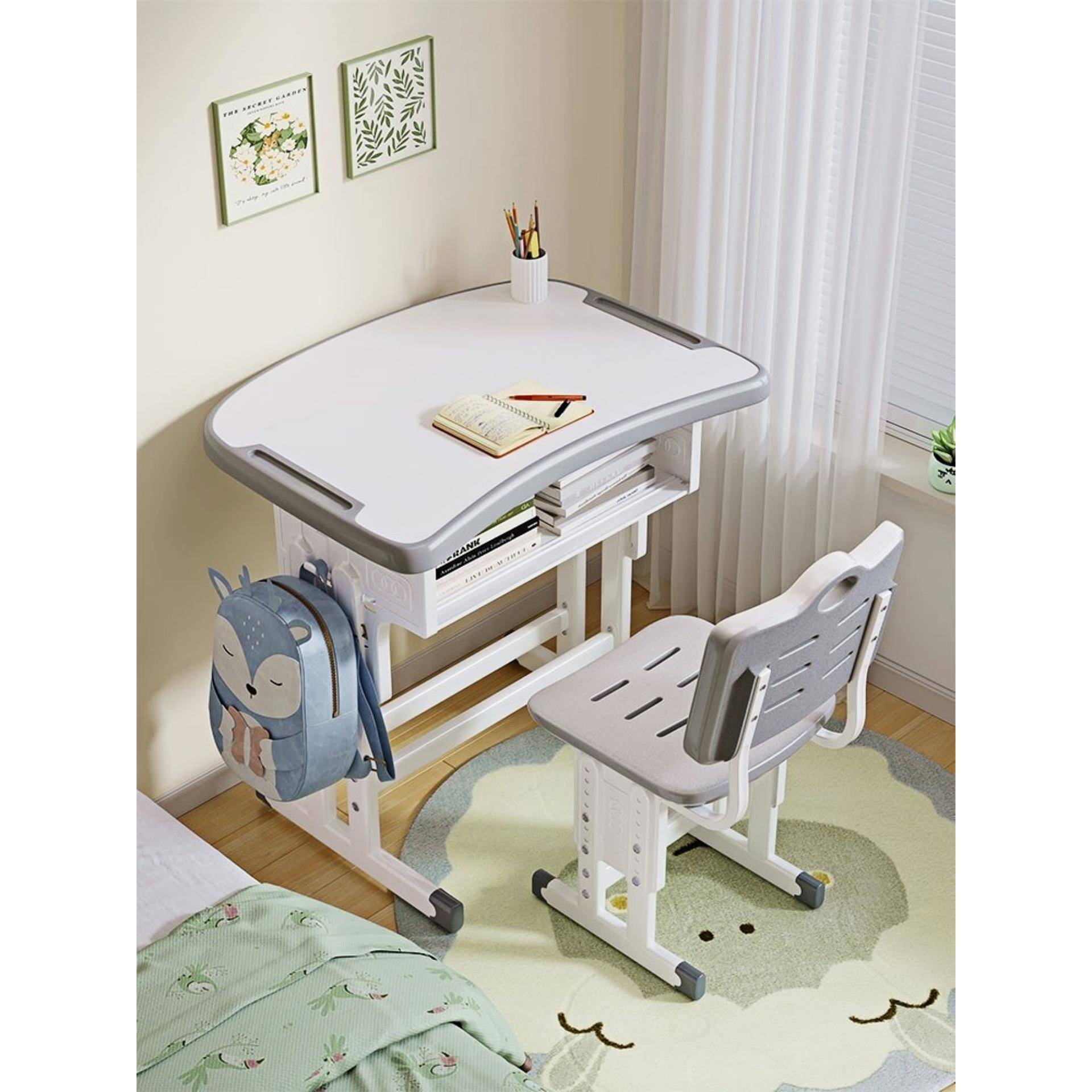 需定制单人中小学生课桌椅学校家用写字套装培训桌辅导班儿童升降
