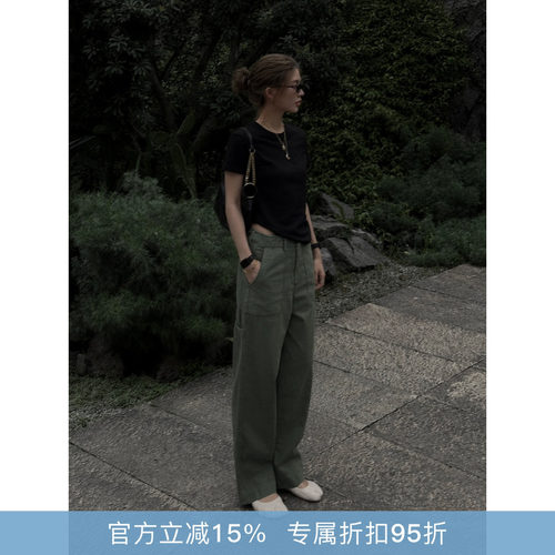 RHER STUDIO“军色口袋”夏季美式复古直筒工装裤百搭休闲裤KJL02