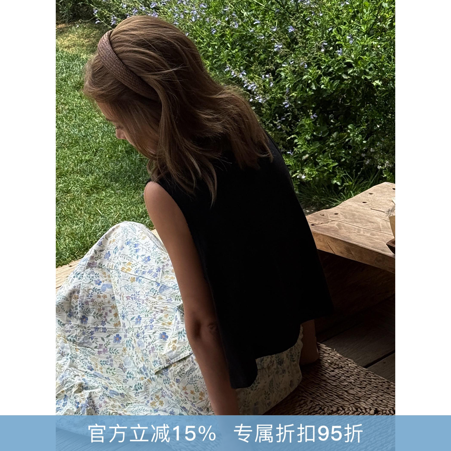 RHER STUDIO“松紧腰碎花裙”夏季新款高腰显瘦百搭A字半身裙Q625