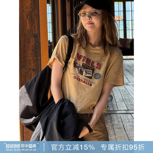 RHER STUDIO“100棉印花T”夏季新款宽松正肩圆领百搭显瘦短袖T26 - 封面