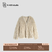 羊毛皮一体气质轻奢皮草大衣PF267 秋冬设计师款 HER 乱世佳人