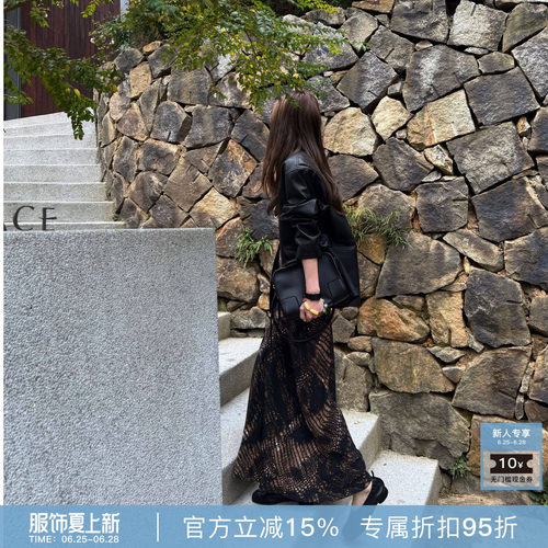 R-HER原创复古镂空显瘦薄款重工时尚气质蕾丝拼接连衣裙L3236