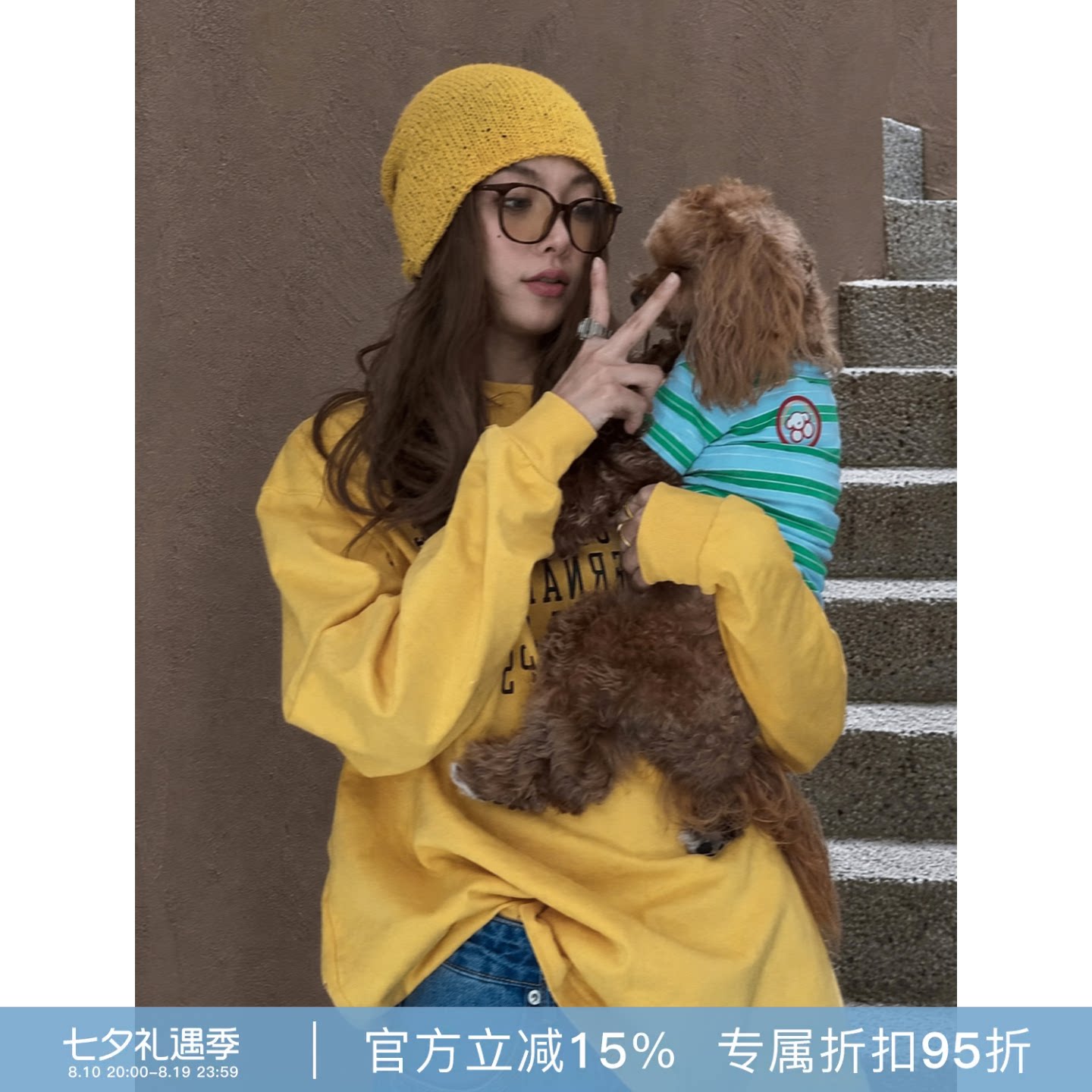 RHER STUDIO“1752S”100棉休闲英文印花宽松长袖薄款卫衣T6106