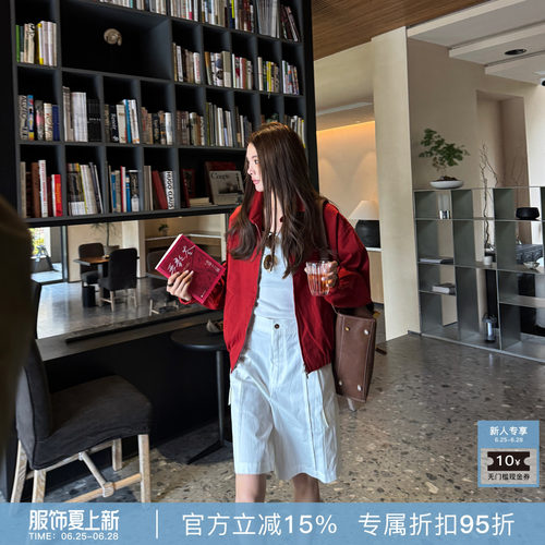 R-HER “东京街头”春夏日系复古工装中腰短裤宽松户外休闲裤