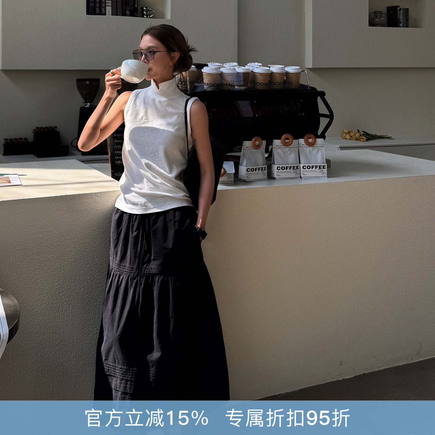 R-HER赫本风蕾丝显瘦通勤半裙