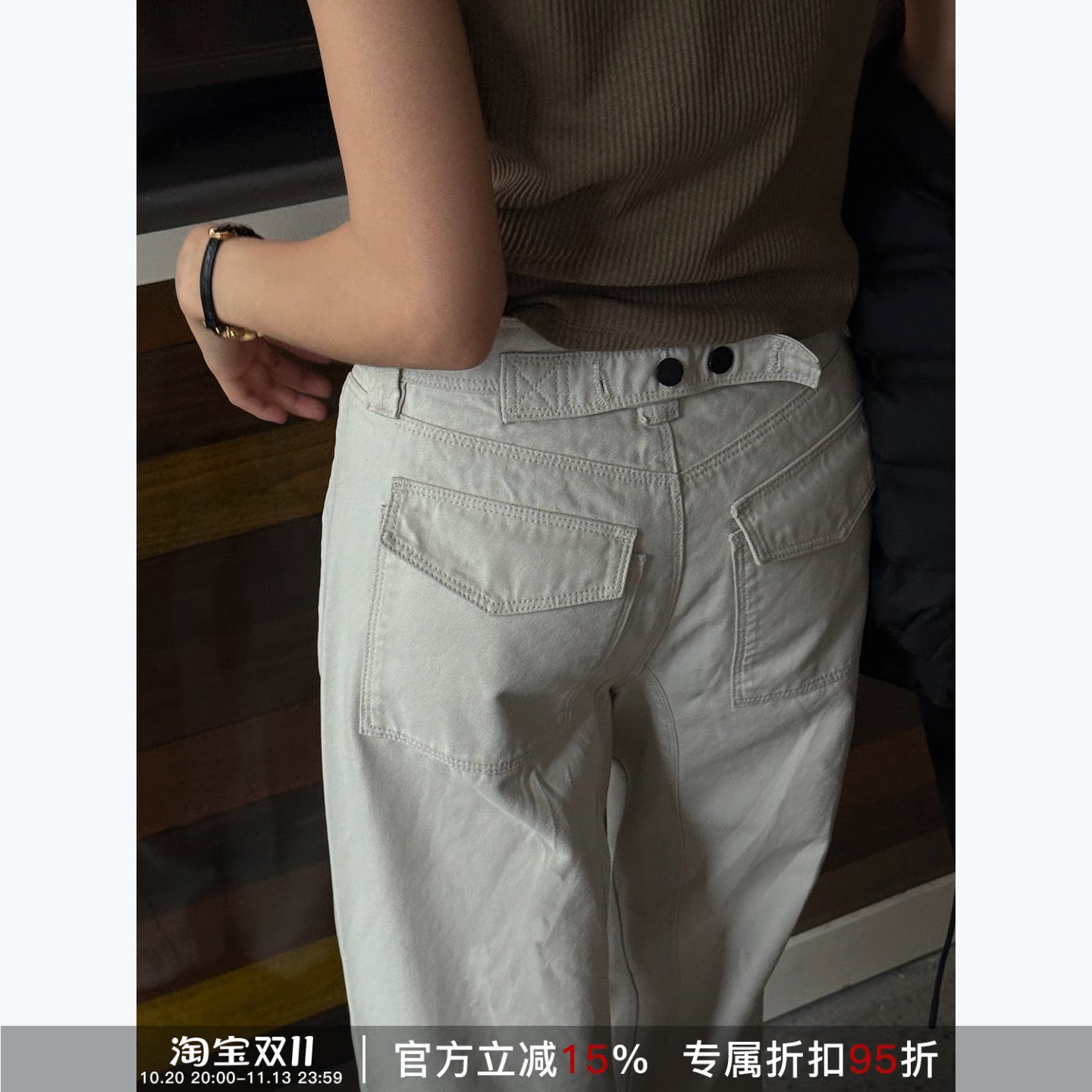 RHER STUDIO “白月光”100棉复古水洗宽松显瘦百搭牛仔裤K8283