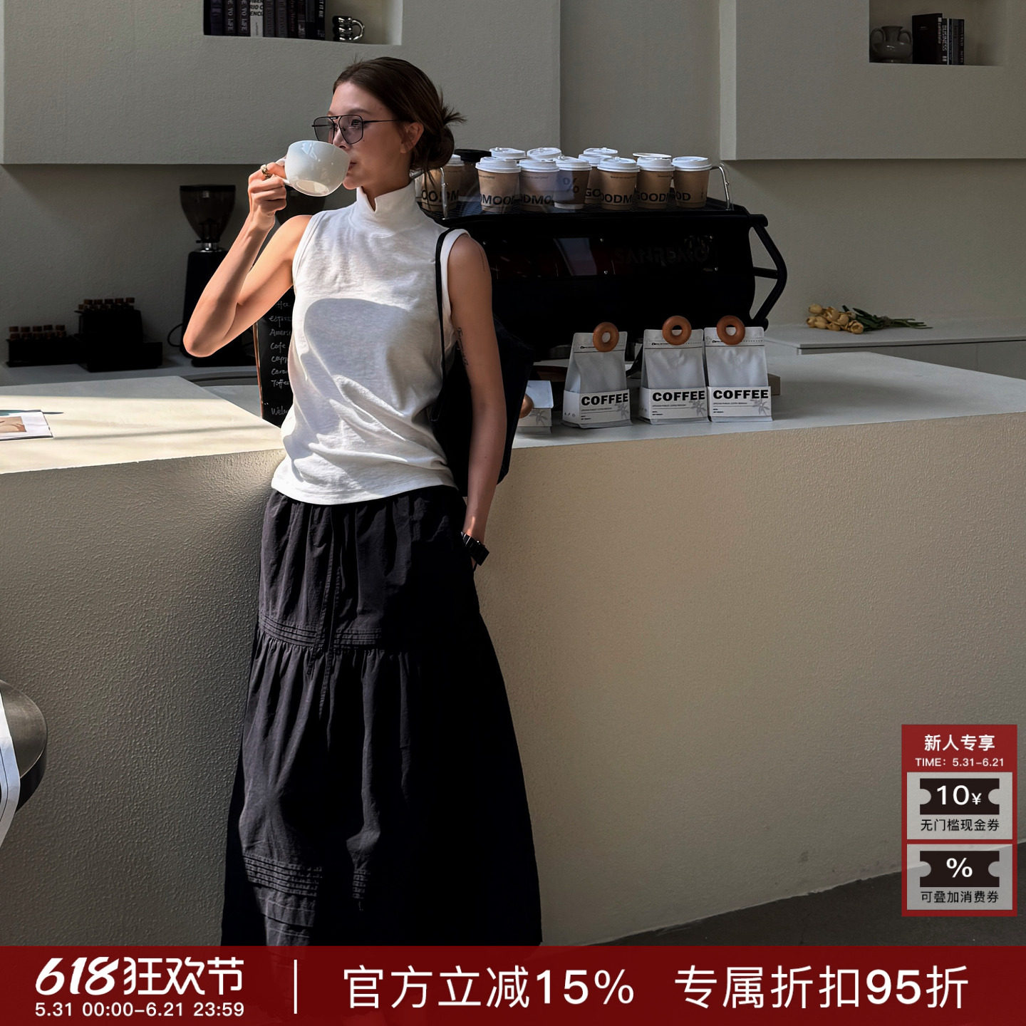 R-HER赫本风蕾丝显瘦通勤半裙
